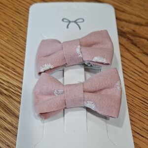 Pink Bow Hair Clips